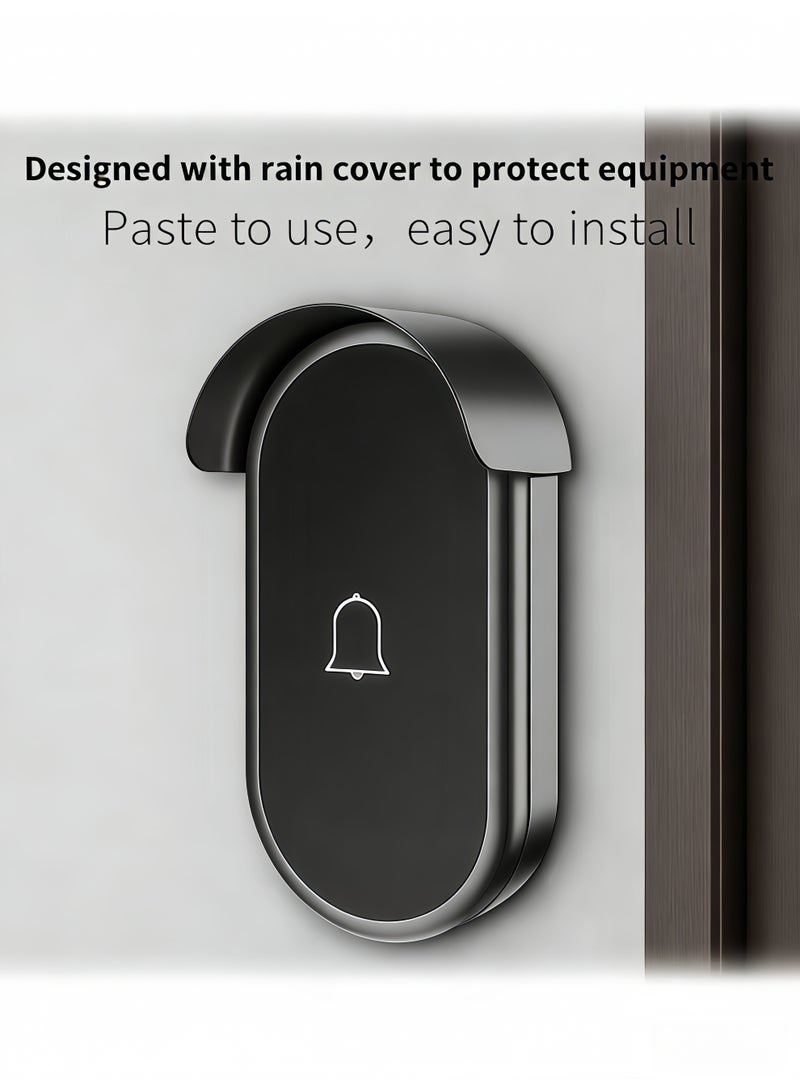 Wireless Doorbell,IP44 Waterproof Wireless Doorbell,Adjustable Volume Wireless Chime,Wireless Doorbell with Light Indicator, 60 Chimes & 5 Volume Levels,Long Range Strong Wall Penetration, Easy Pairing Wireless Door Chime Kit,for Home, Apartment, Office, Warehouse,Hotel,Dormitory,Elderly, Hearing Impaired - Image 5